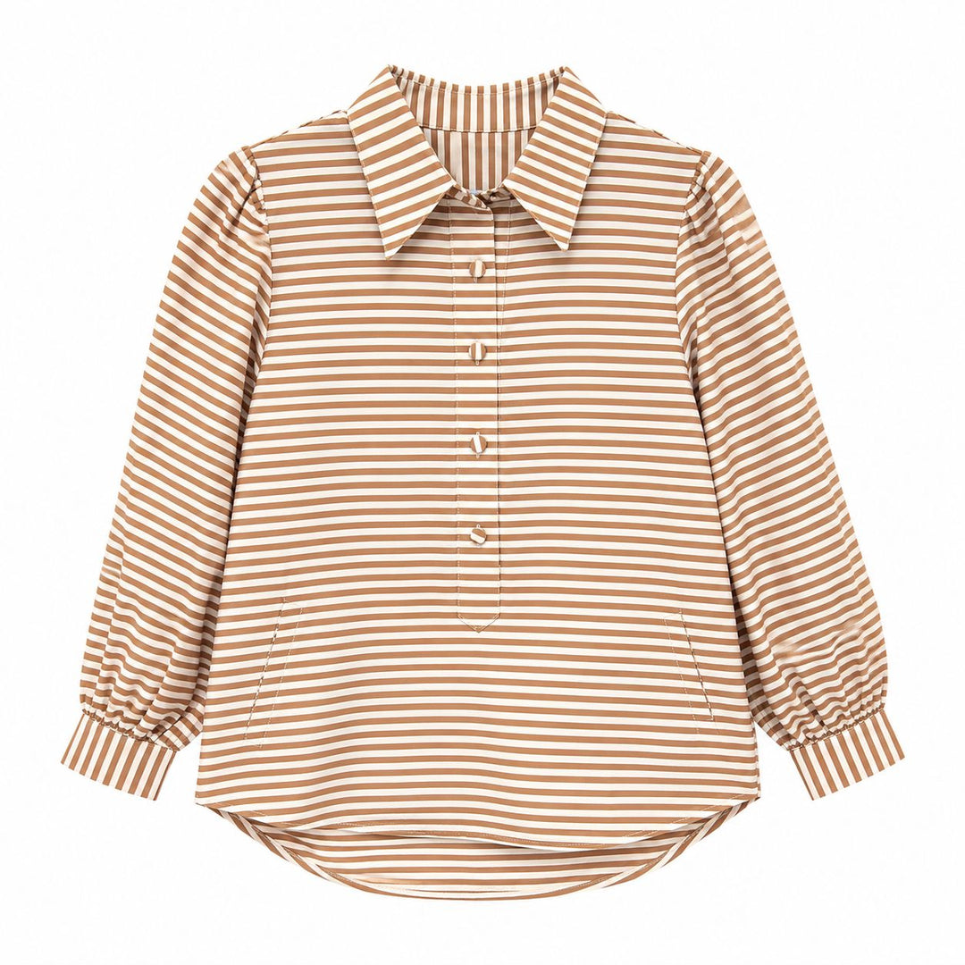 The Maye Blouse - Khaki Stripe Womens Shirt Diane Bailey 