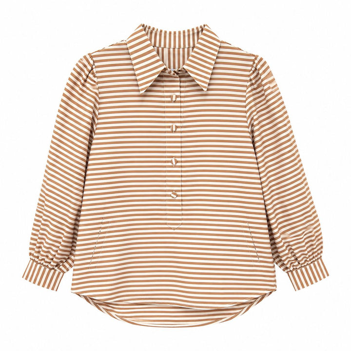 The Maye Blouse - Khaki Stripe Womens Shirt Diane Bailey 