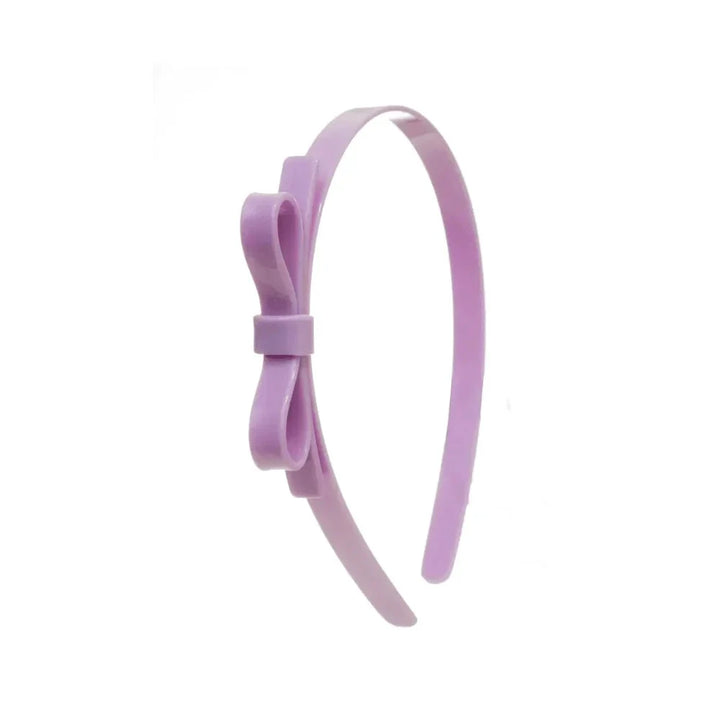Thin Bow Headband Girl Headband Lilies and Roses Light Purple 