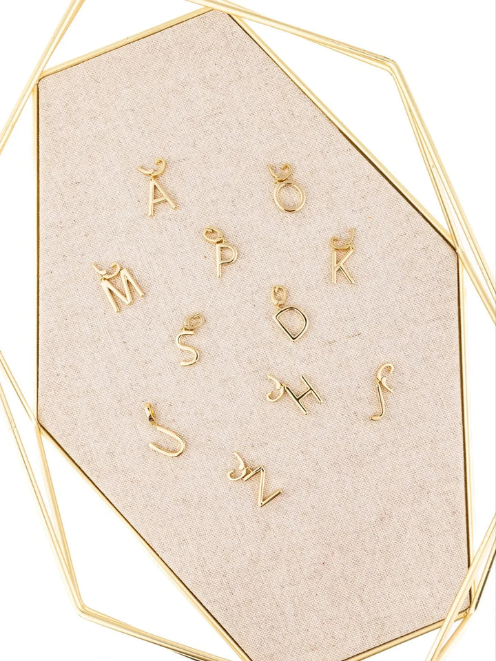 Tia Gold Initial Charm Necklace Charm Michelle McDowell 
