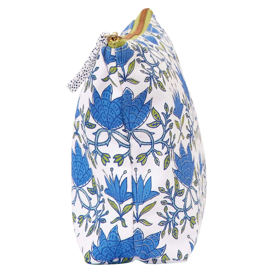 Tilly Blue Green Pouch Large Gift Bag Rock Flower Paper 