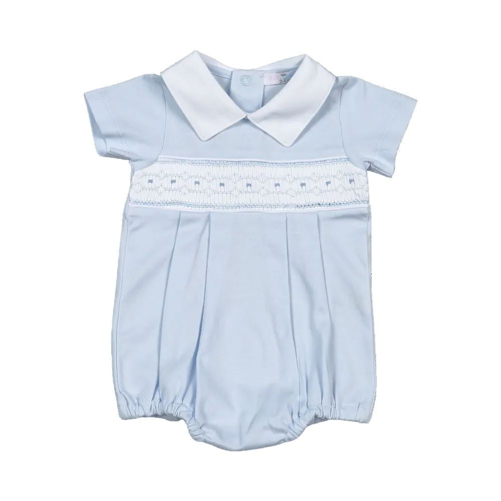 Tim Smocked Pima Short Sleeve Bubble Boy Bubble Baby Loren 