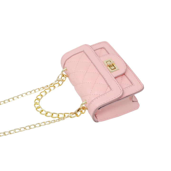 Tiny Classic Quilted Mini Purse - Pink Girl Purse Tiny Treats and Zomi Gems 