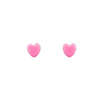 Tiny Heart Studs Girl Earrings Golden Stella Pink 