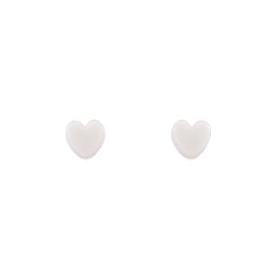 Tiny Heart Studs Girl Earrings Golden Stella White 