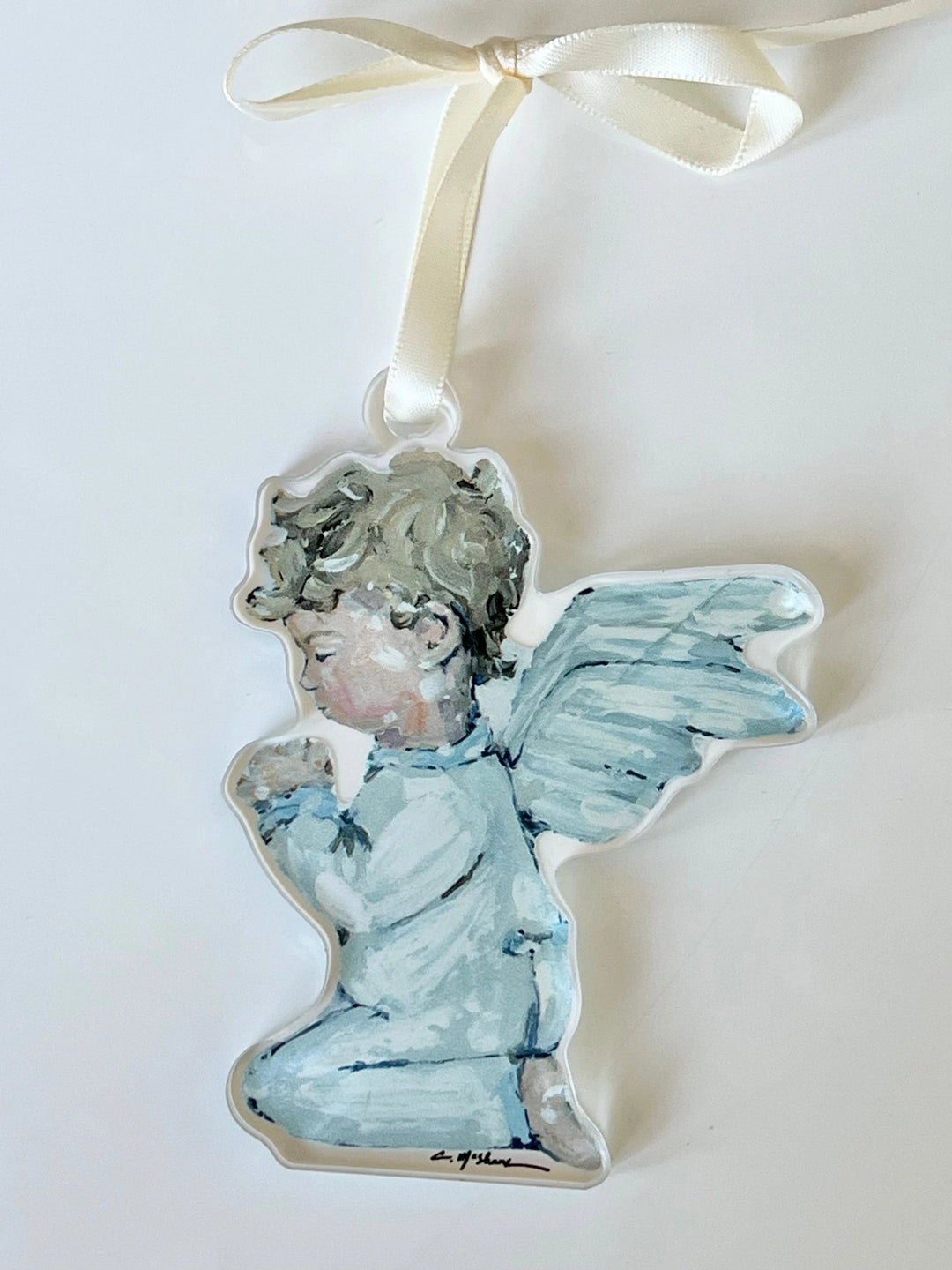 Tiny Wings Brunette Boy Acrylic Ornament Home Decor Chelsea McShane 