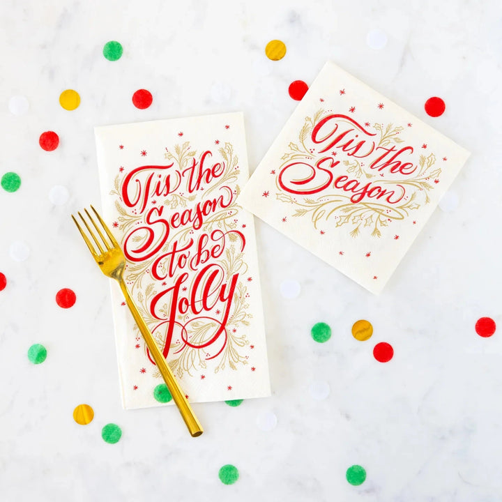 'Tis the Season Cocktail Napkins Cocktail Napkins Hester and Cook 