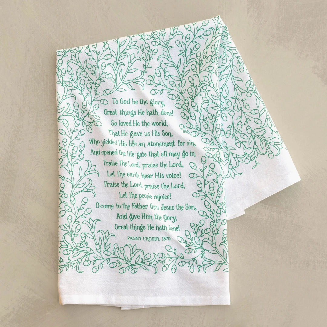 To God Be the Glory Hymn Tea Towel Kitchen Towel Little Things Studio 