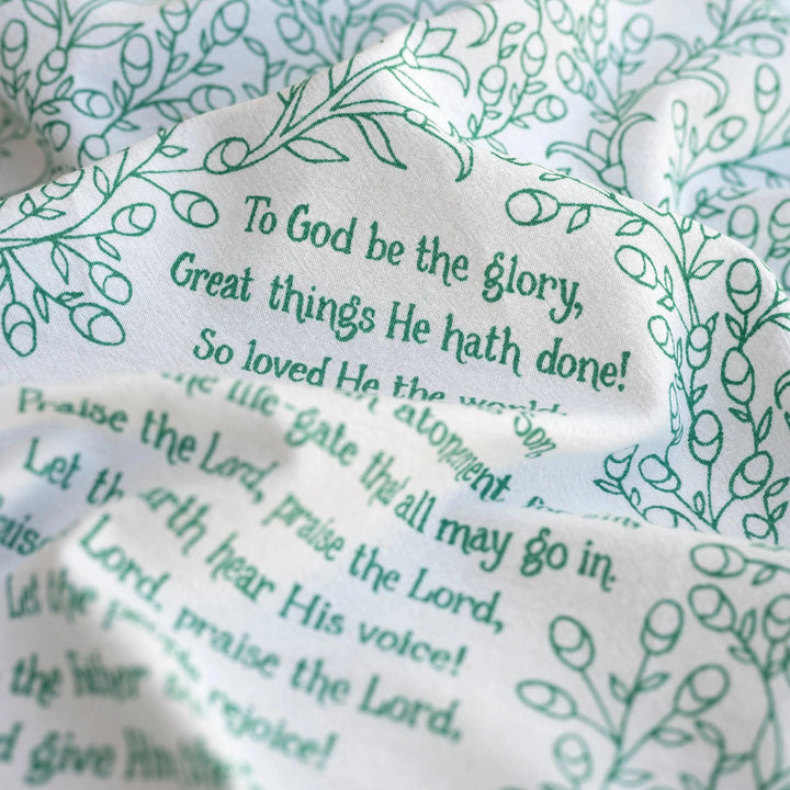 To God Be the Glory Hymn Tea Towel Kitchen Towel Little Things Studio 
