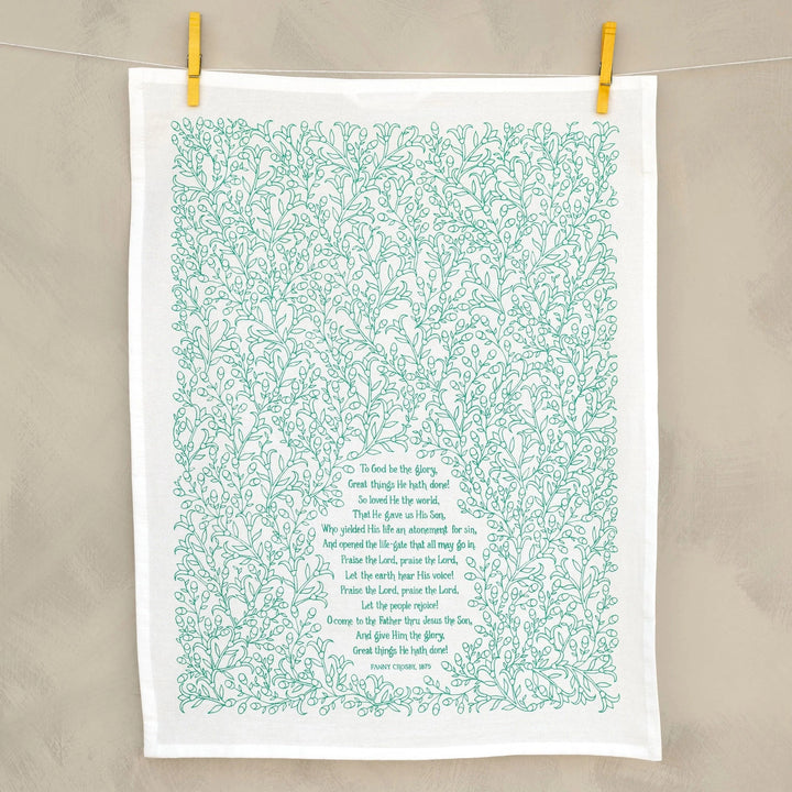 To God Be the Glory Hymn Tea Towel Kitchen Towel Little Things Studio 