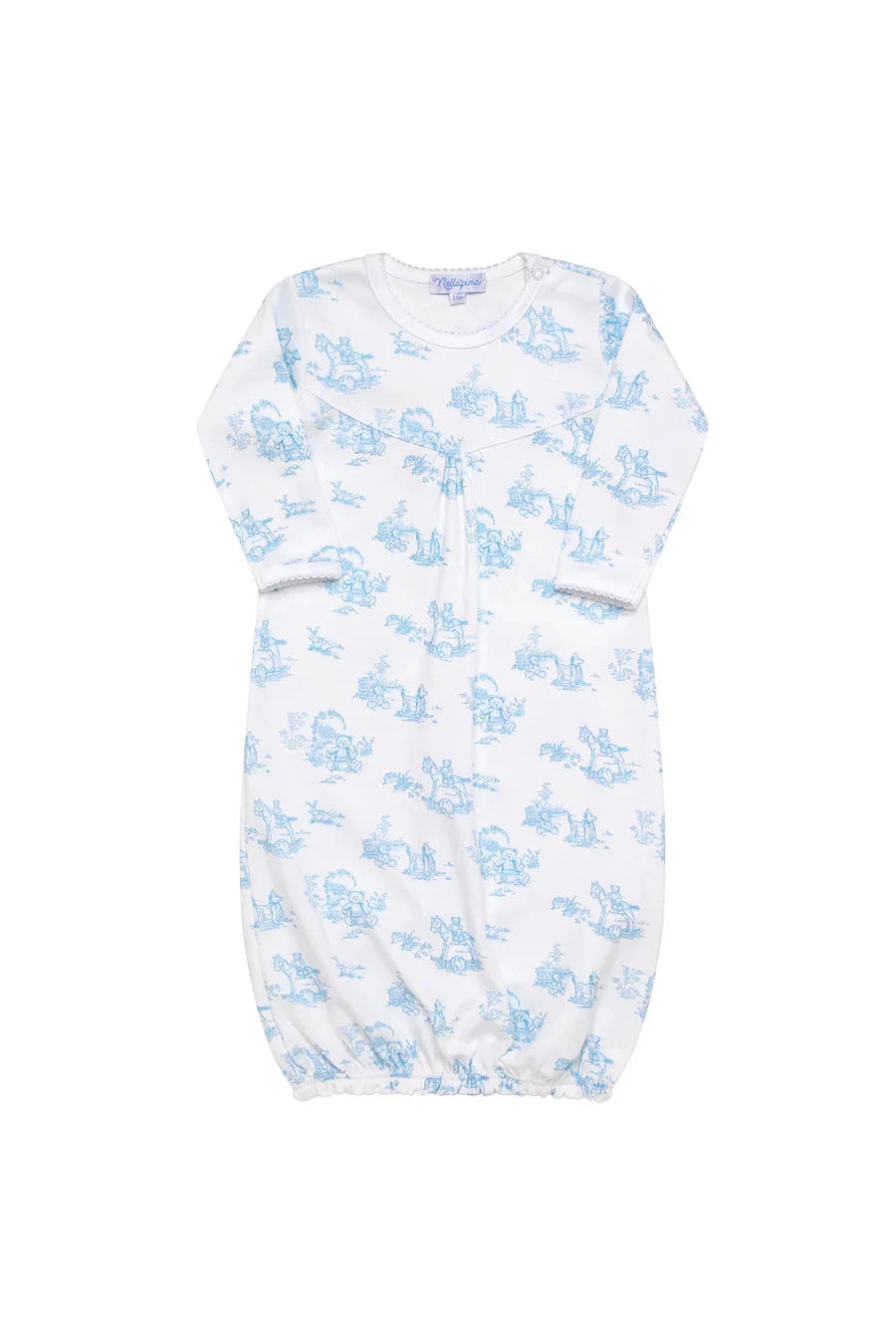 Toile Baby Gown - Blue Baby Gown Nella Pima 