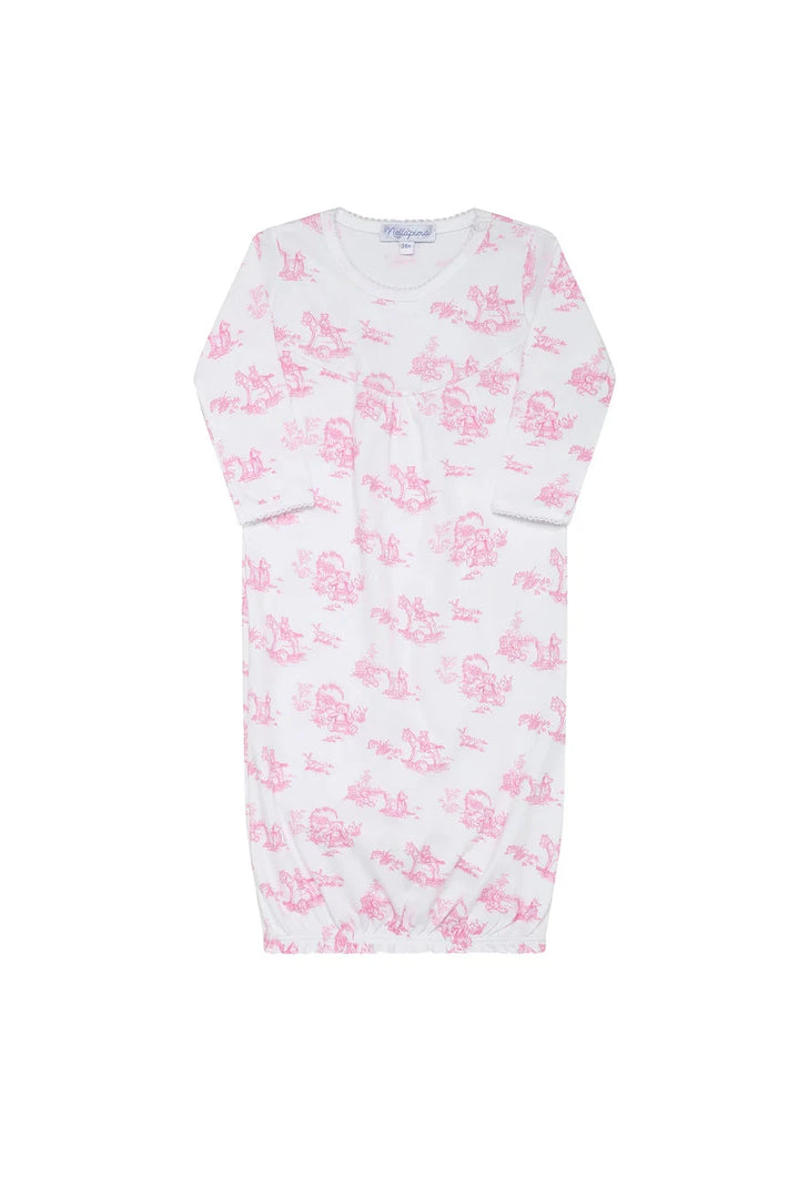 Toile Baby Gown - Pink Baby Gown Nella Pima 