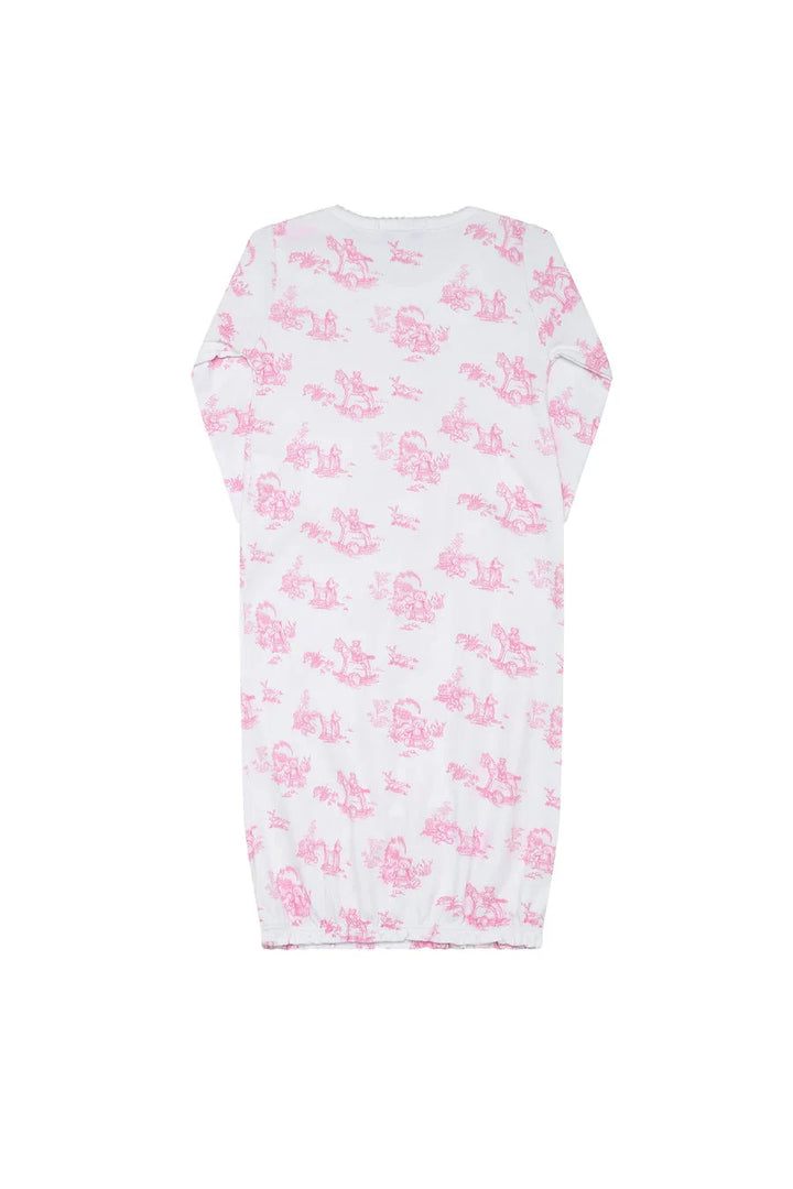 Toile Baby Gown - Pink Baby Gown Nella Pima 