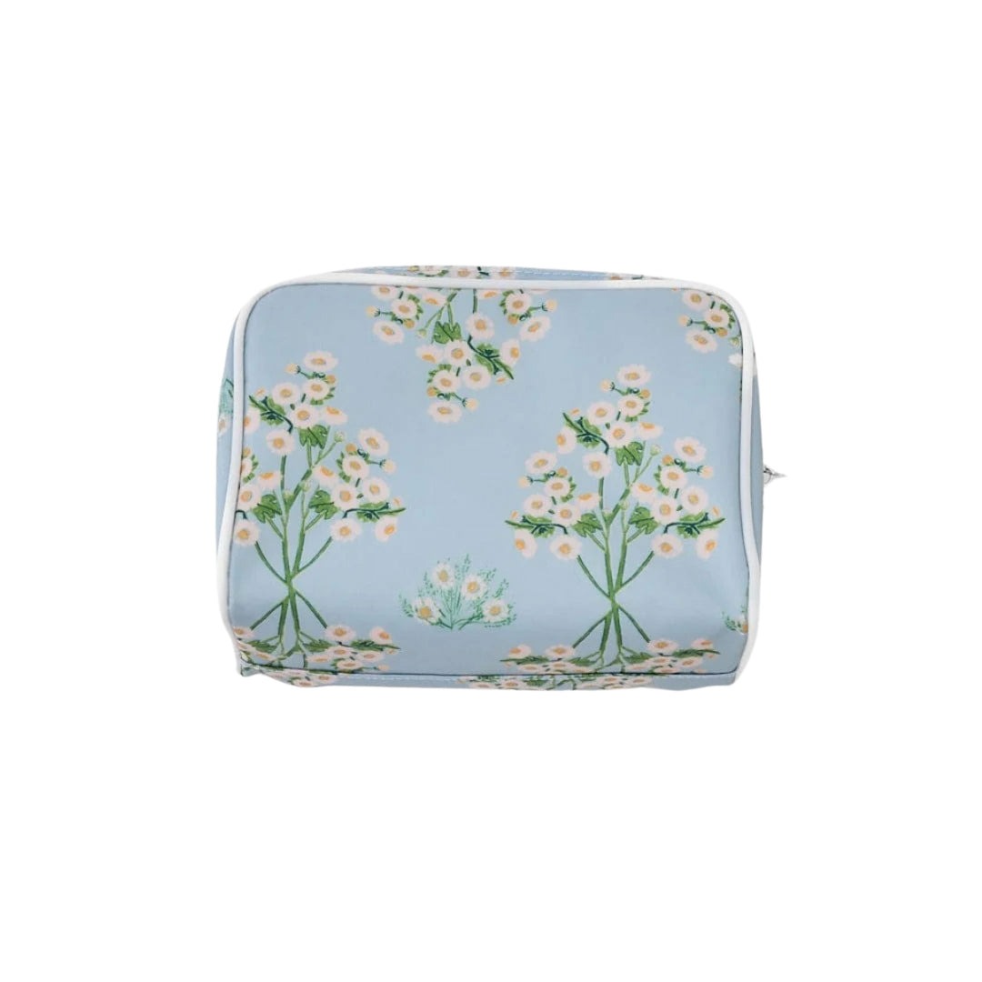 Toiletry Bag- Blue FLowers Cosmetic/Accessories Bags Weezie 