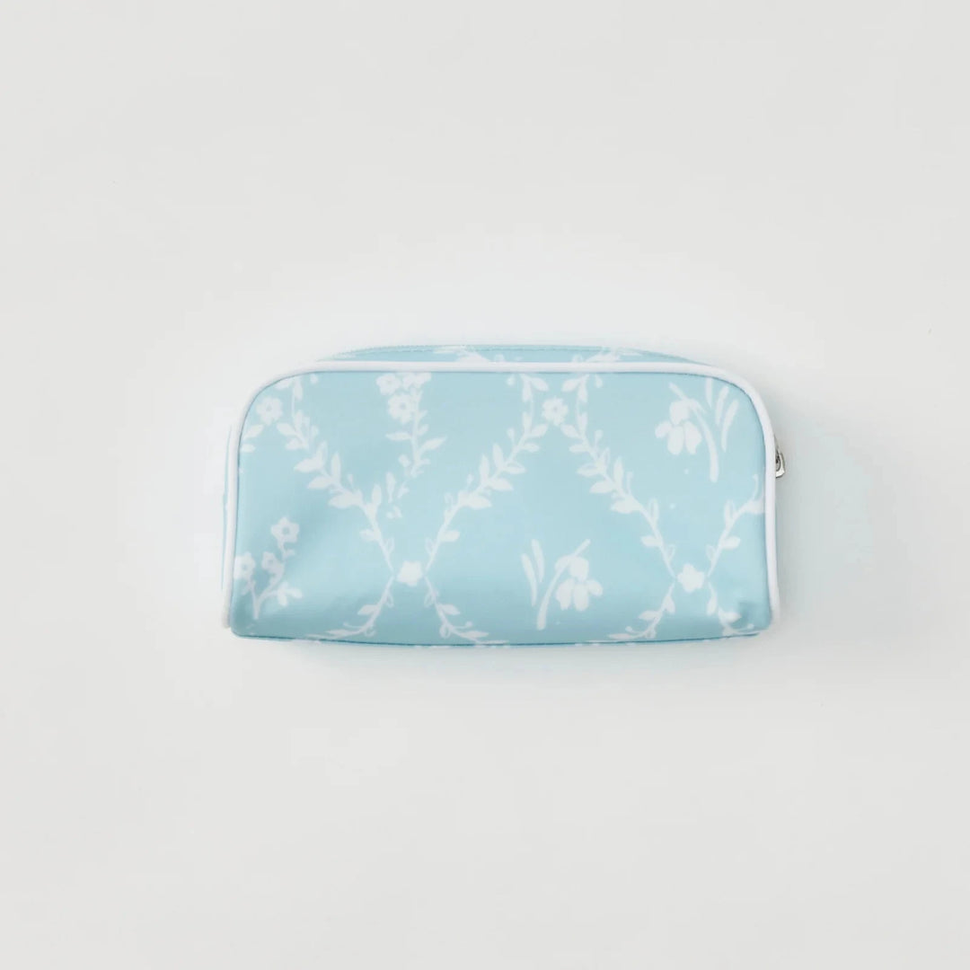 Toiletry Bag - Blue Trellis Cosmetic/Accessories Bags Weezie Mini 
