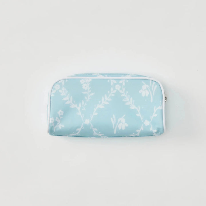 Toiletry Bag - Blue Trellis Cosmetic/Accessories Bags Weezie Mini 