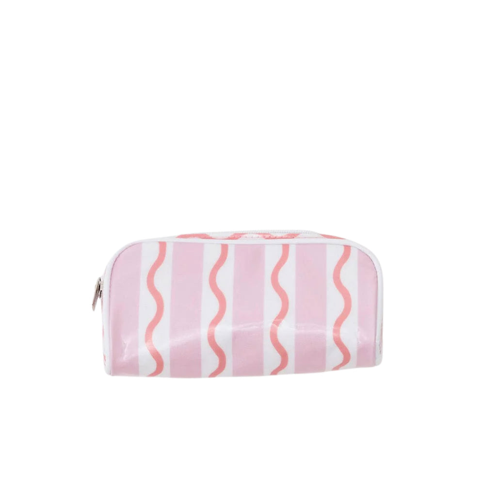 Toiletry Bag- Coral Squiggle Cosmetic/Accessories Bags Weezie Mini 
