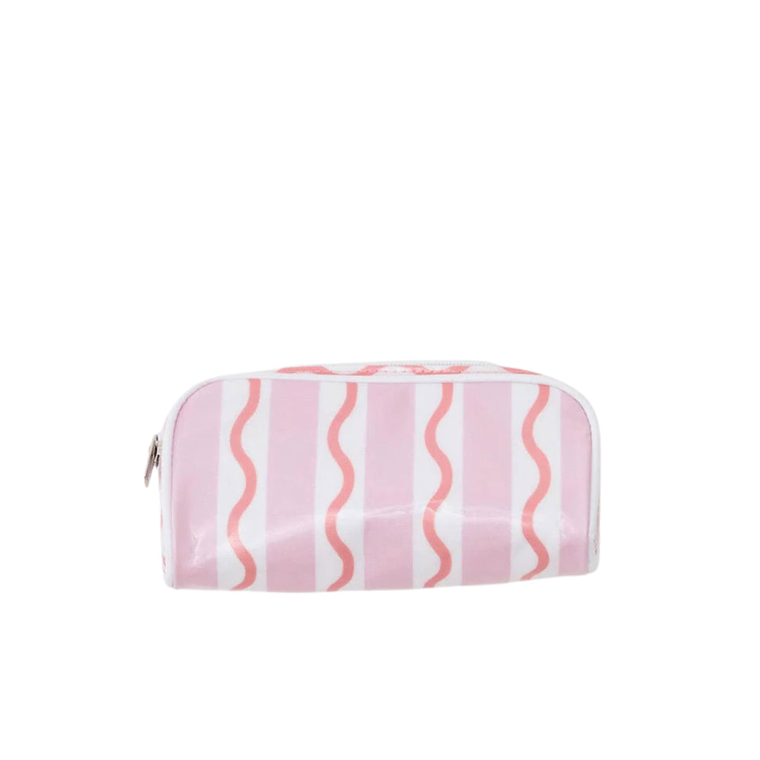 Toiletry Bag- Coral Squiggle Cosmetic/Accessories Bags Weezie Mini 