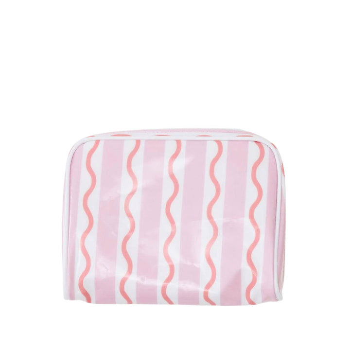 Toiletry Bag- Coral Squiggle Cosmetic/Accessories Bags Weezie Small 