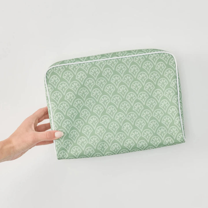 Toiletry Bag- Green Patterned Cosmetic/Accessories Bags Weezie 