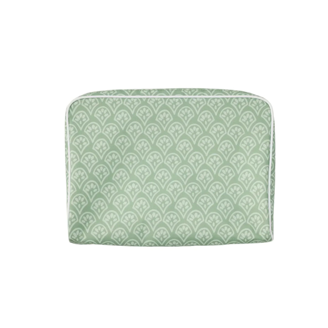 Toiletry Bag- Green Patterned Cosmetic/Accessories Bags Weezie Large 