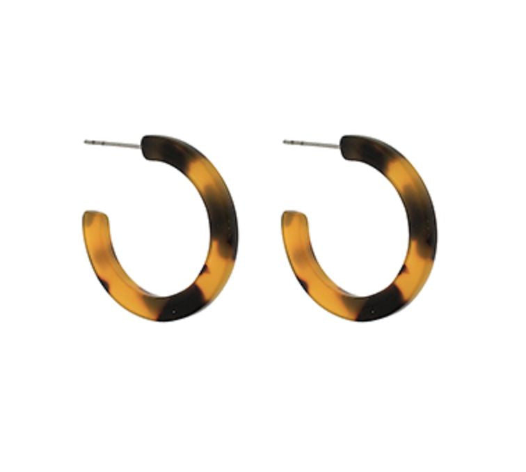 Tortoise Acetate Hoops Womens Earrings Golden Stella 