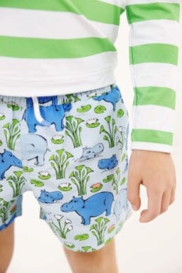 Tortola Swim Trunks - Bal Harbor Hippo Boy Bathing Suit Beaufort Bonnet 