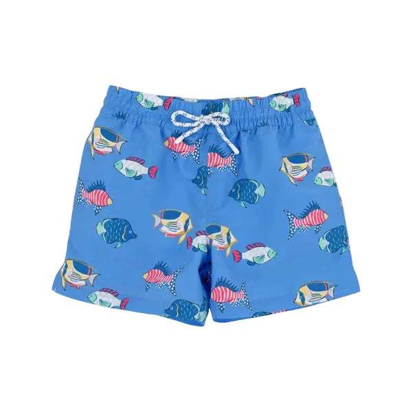 Tortola Swim Trunks - Here Fishy Fishy Boy Bathing Suit Beaufort Bonnet 