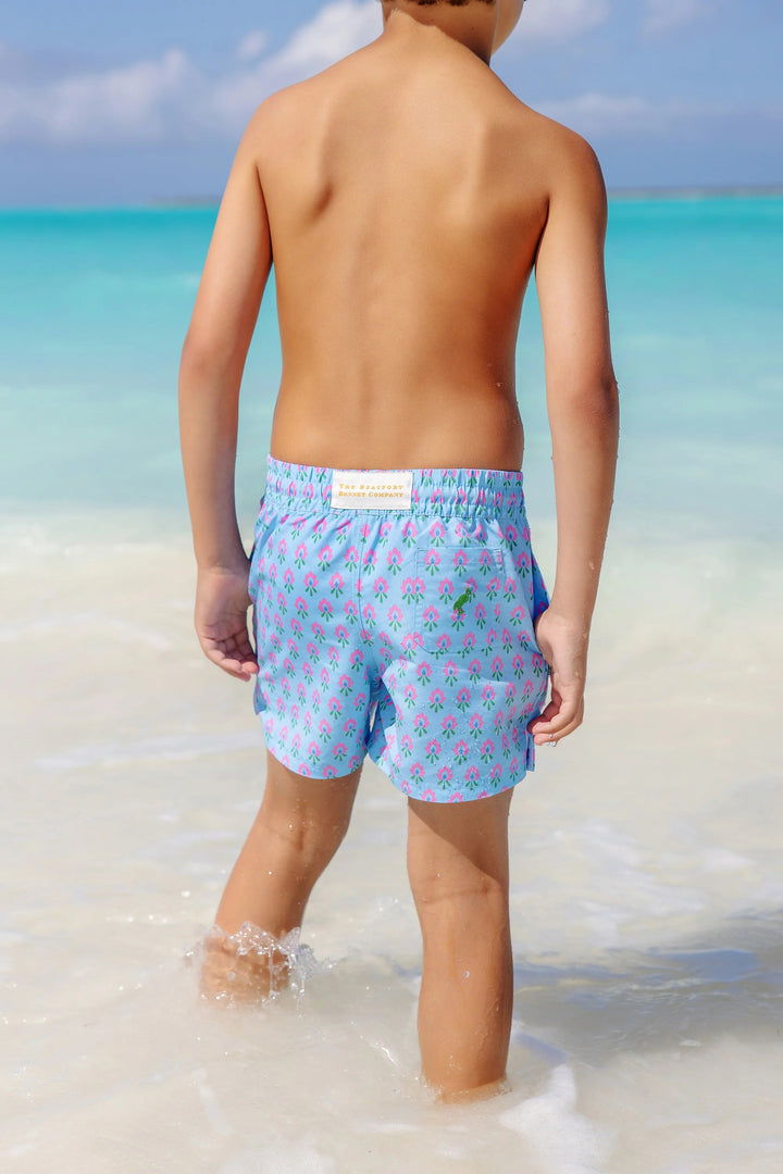 Tortola Trunks - Holly Hills Hand Block Boy Bathing Suit Beaufort Bonnet 