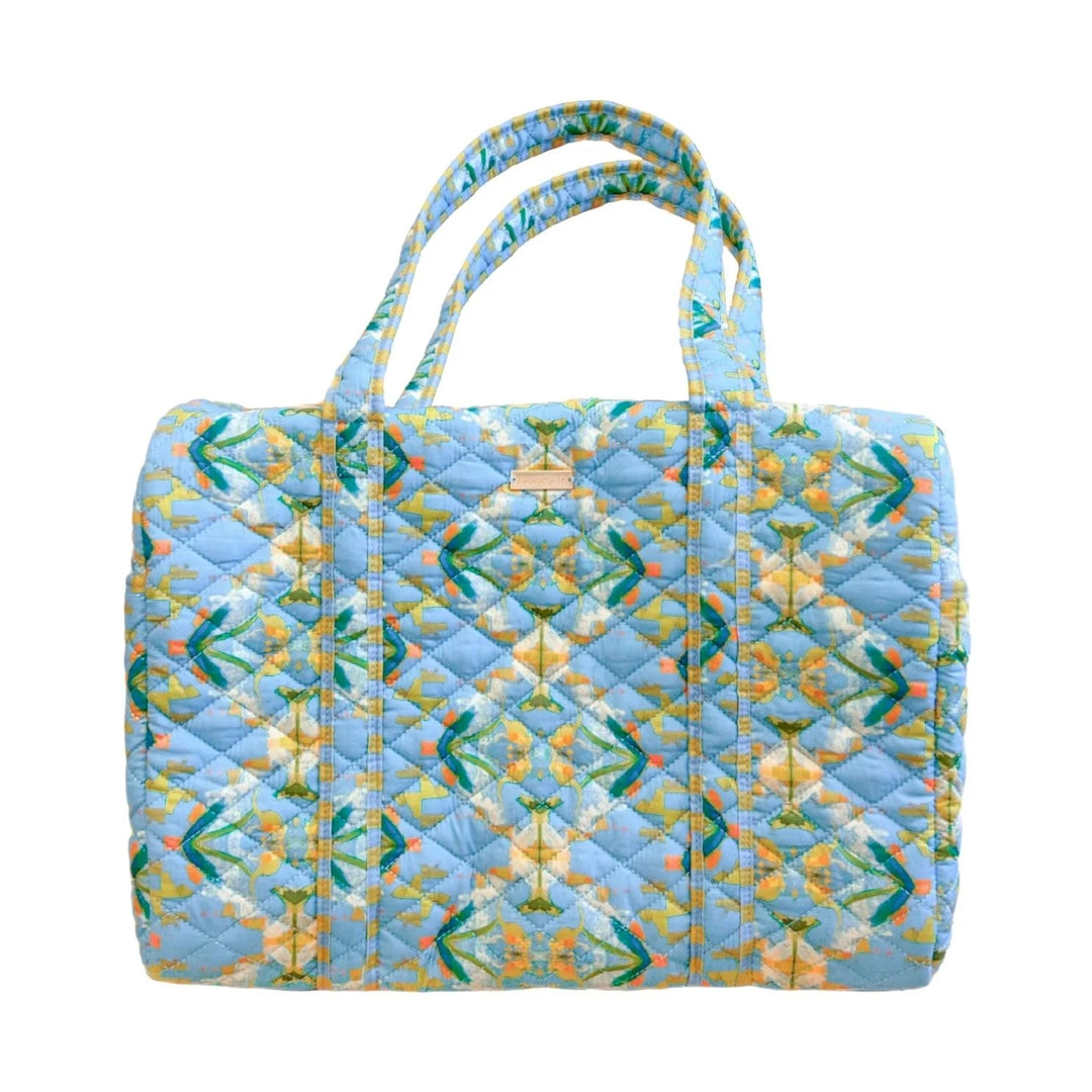 Travel Duffle Bag - English Garden Blue Duffle Bag Laura Park Design 