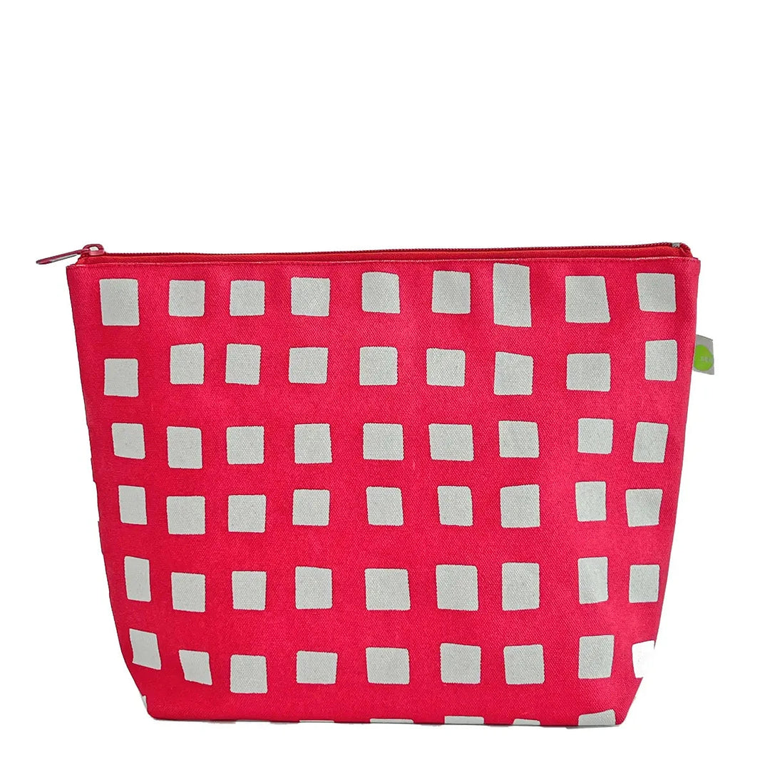 Travel Pouch Extra Large - Blocks Red Cosmetic/Accessories Bags See Design 
