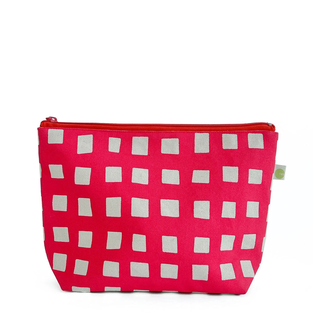 Travel Pouch Large - Blocks Red Cosmetic/Accessories Bags See Design 
