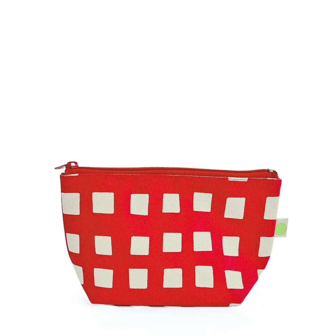 Travel Pouch Small - Blocks Red Cosmetic/Accessories Bags See Design 