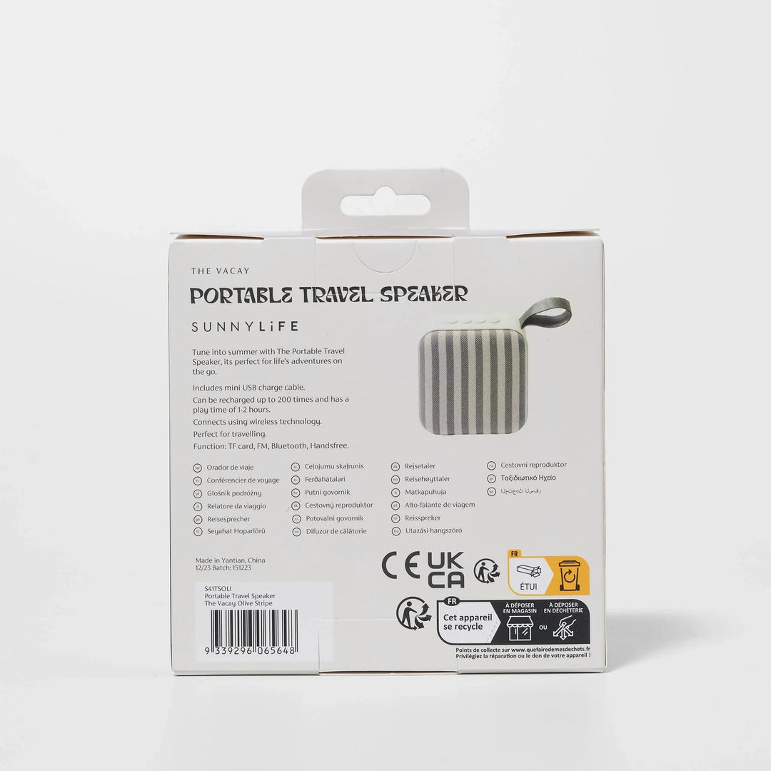 Travel Speaker - Olive Stripe Activity Toy Sunny Life 