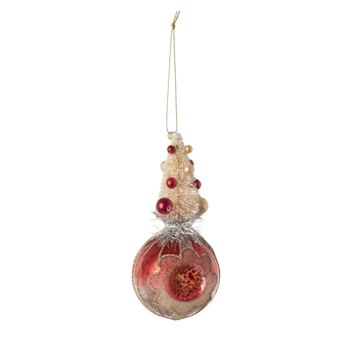 Tree Reflector Ornament Christmas Ornament 180 Degrees Red 