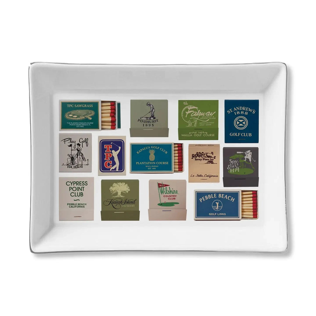 Trinket Tray Golf Matches Decorative Tray Toss Design 