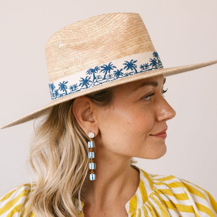 Tropical Toile Palm Hat Sunhat Sunshine Tienda 