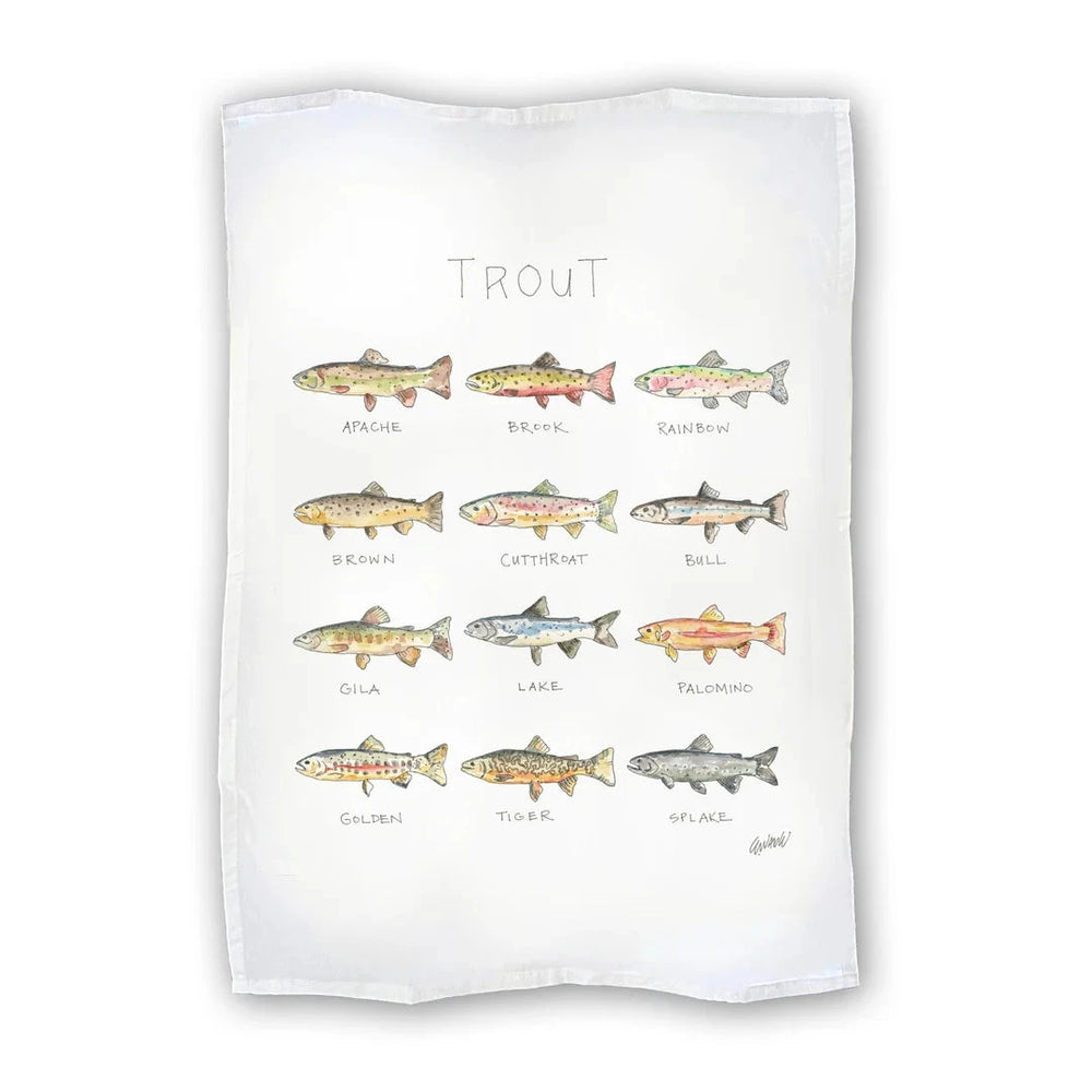 Trout Tea Towel Tea Towels Elizabeth Wade Studio 