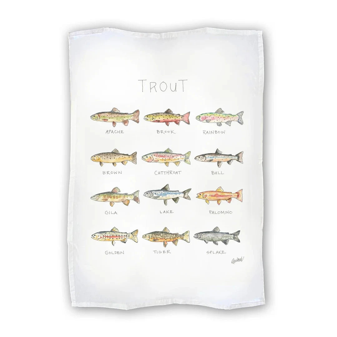Trout Tea Towel Tea Towels Elizabeth Wade Studio 