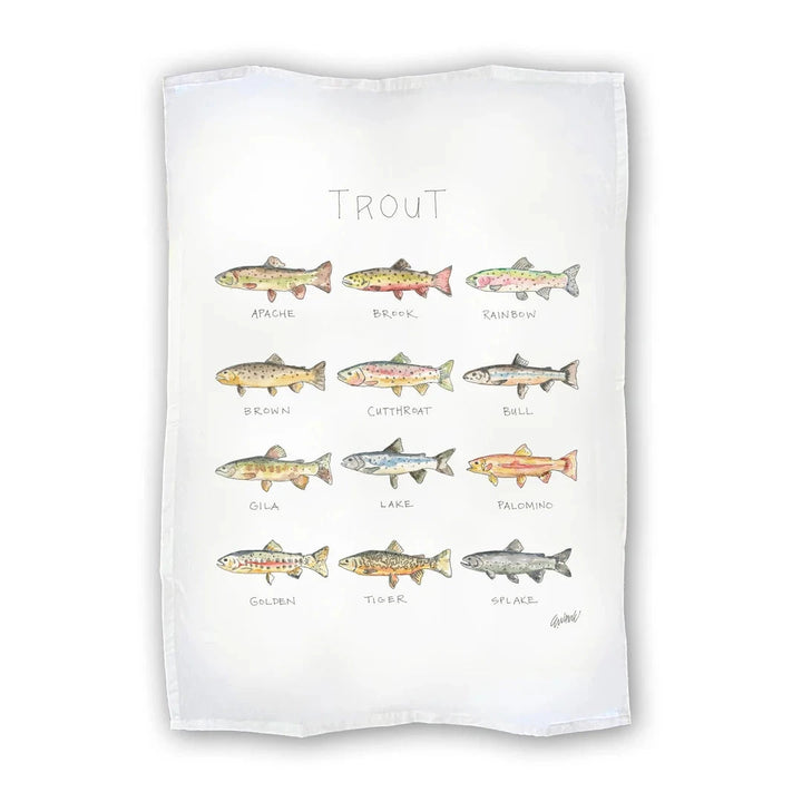 Trout Tea Towel Tea Towels Elizabeth Wade Studio 
