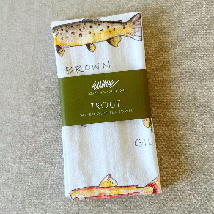 Trout Tea Towel Tea Towels Elizabeth Wade Studio 