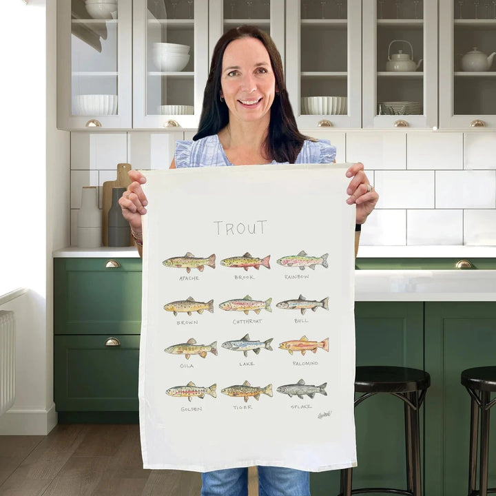 Trout Tea Towel Tea Towels Elizabeth Wade Studio 