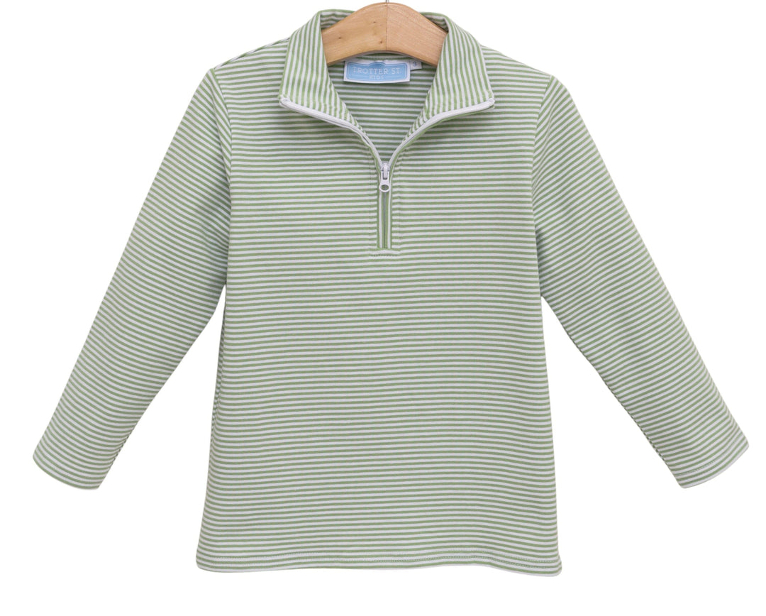 Tucker Pullover - Green Stripe Boy Shirt Trotter Street Kids 