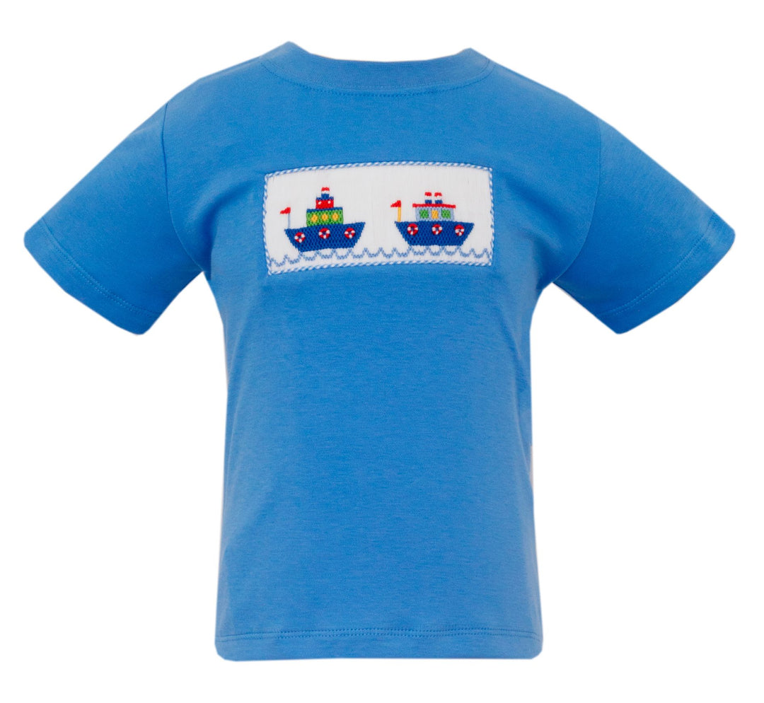 Tugboat Smocked T-Shirt Boy Shirt Petit Bebe 
