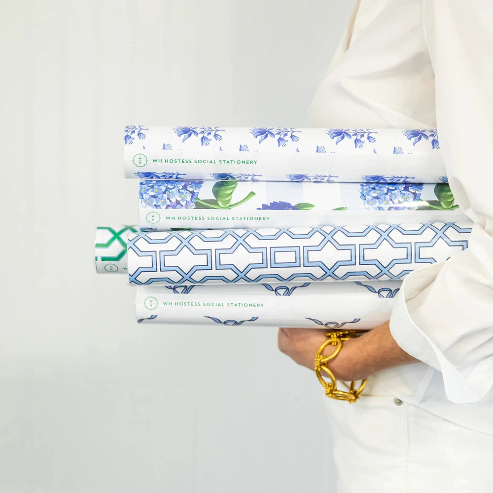 Tulip Block Print Wrapping Paper Roll Wrapping Paper WH Hostess 