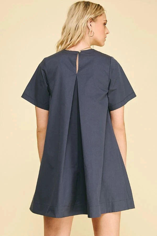 Tunic Mini Dress - Deep Navy Womens Dress Pinch 