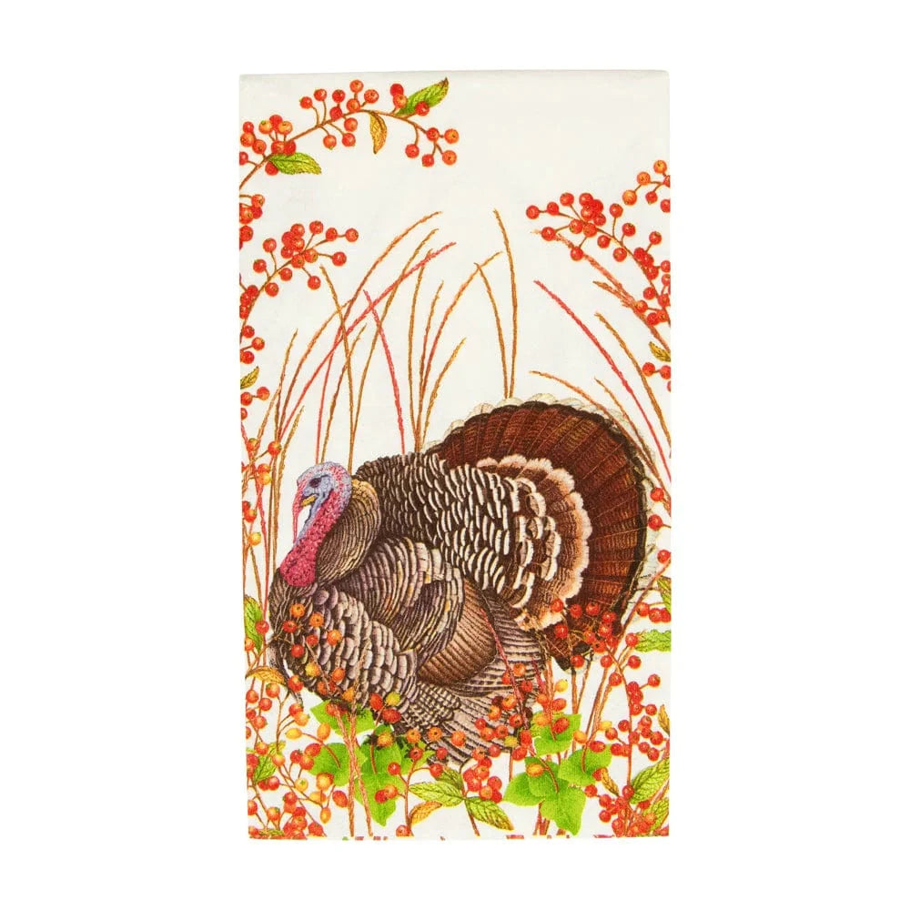 Turkey And Berries Guest Towel Napkins Guest Towels Caspari 