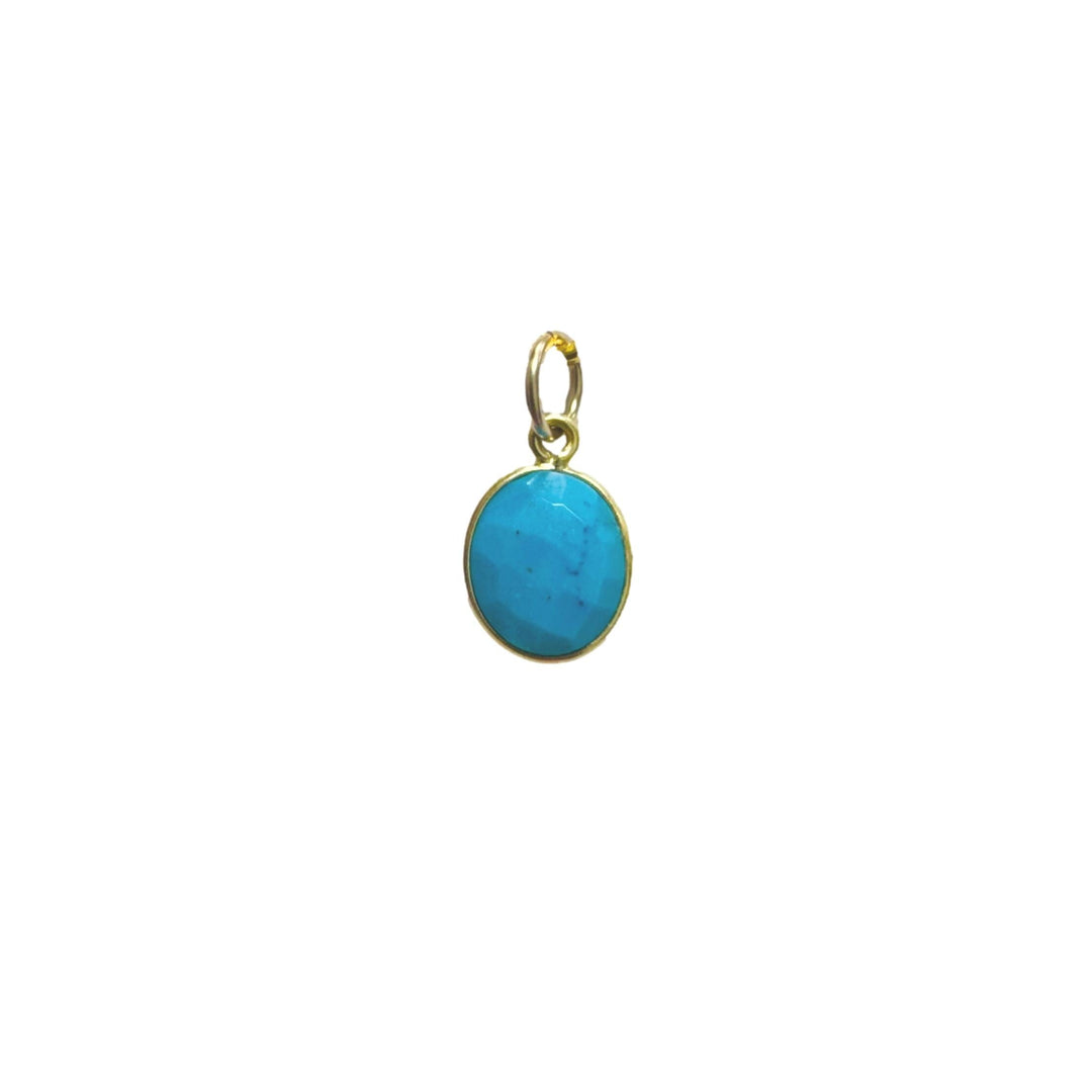 Turquoise Drop Charm Necklace Charm Knotty Bling 