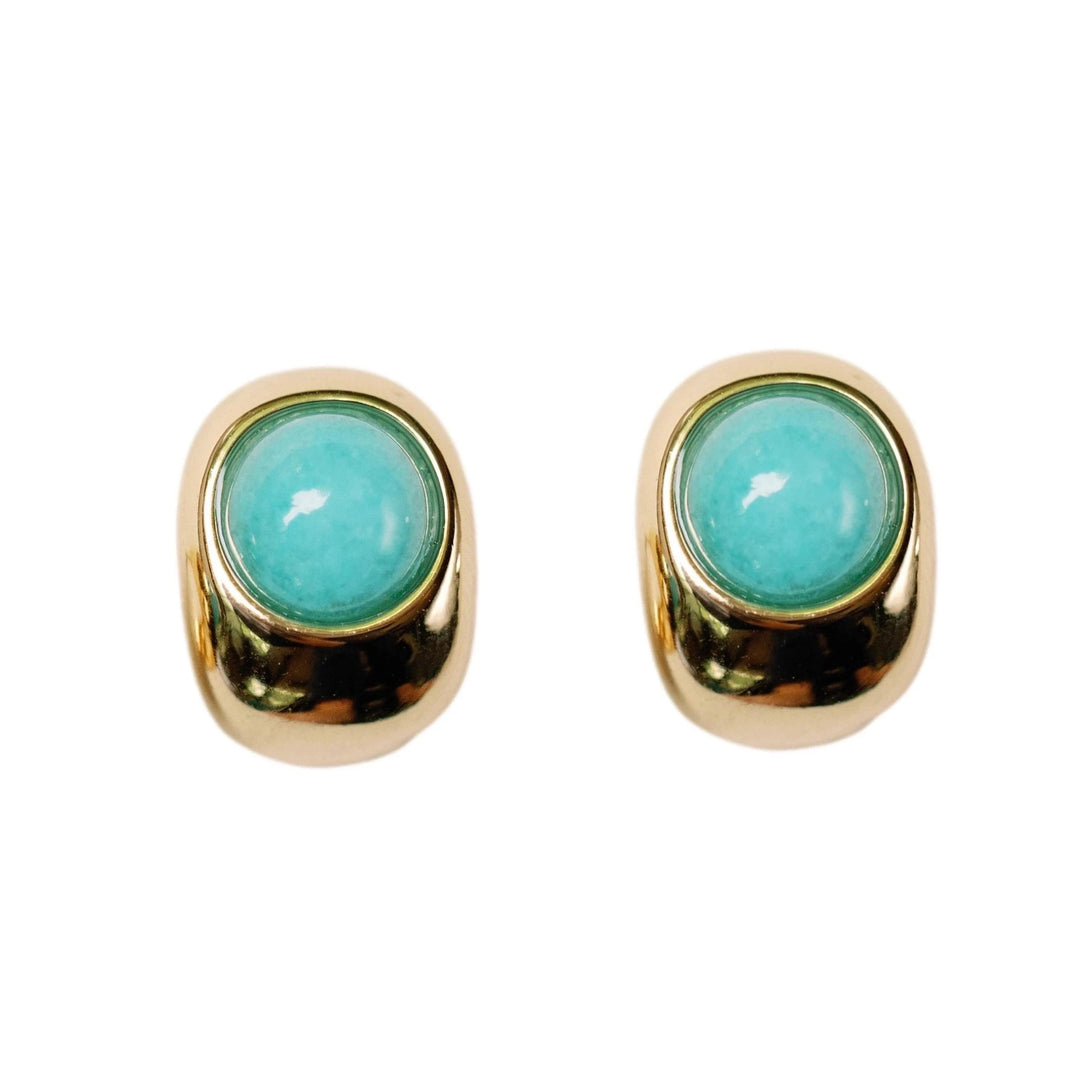 Turquoise Huggie Mini Hoop Earrings Womens Earrings St. Armands Designs 