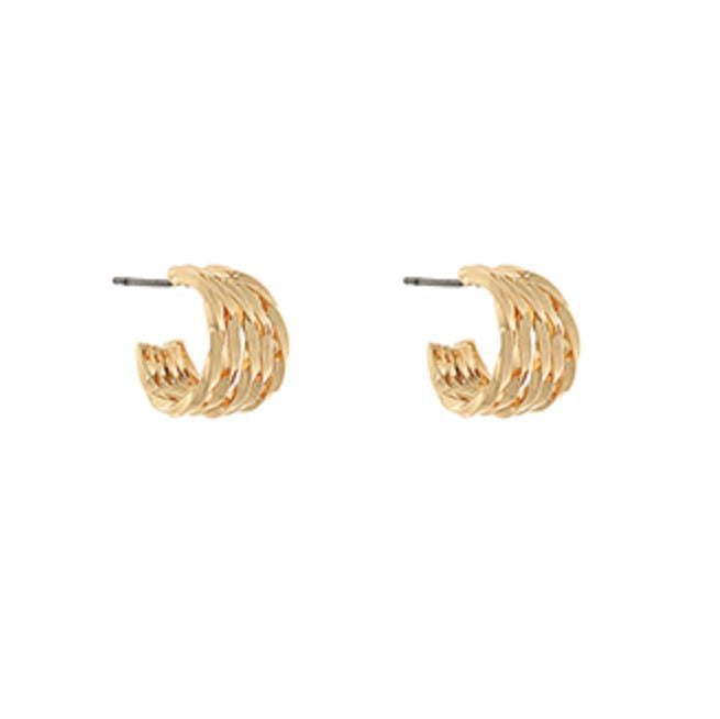 Twist Line Hoop Earrings Womens Earrings Golden Stella 
